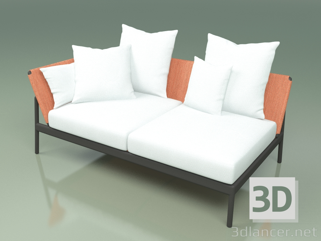 3d model Módulo de sofá derecha 004 (Metal Smoke, Batyline Orange) - vista previa