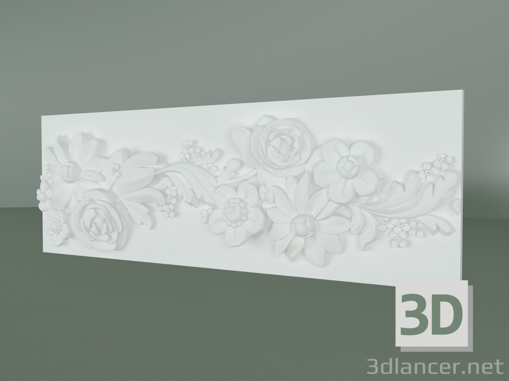 Modelo 3d Friso de gesso com ornamento F041 - preview