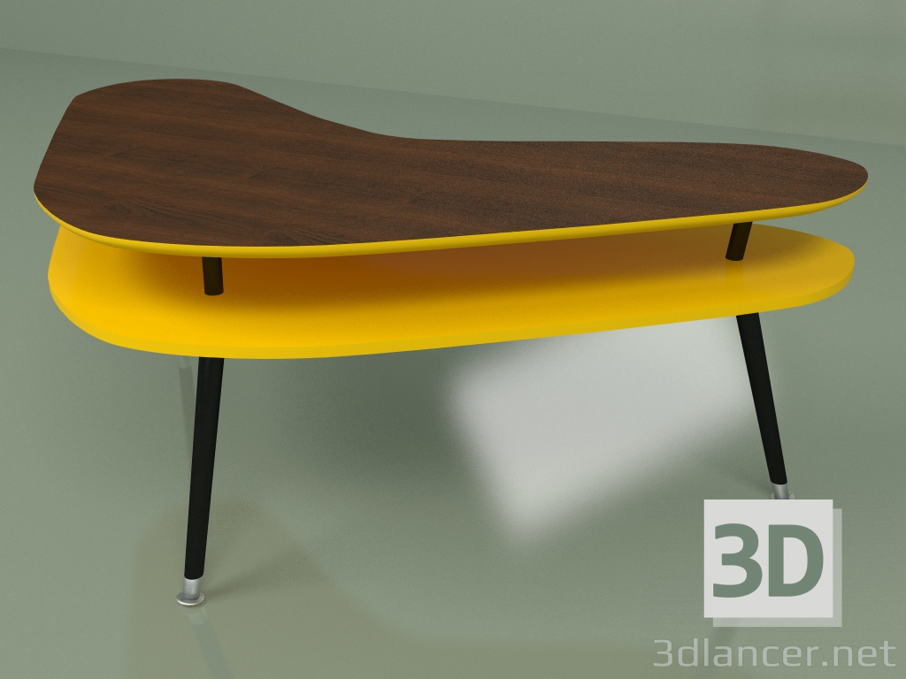 modèle 3D Table basse Boomerang (jaune-moutarde) - preview