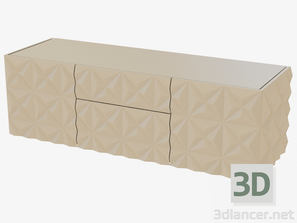 modèle 3D Cabinet avec la surface ondulée décorative - preview