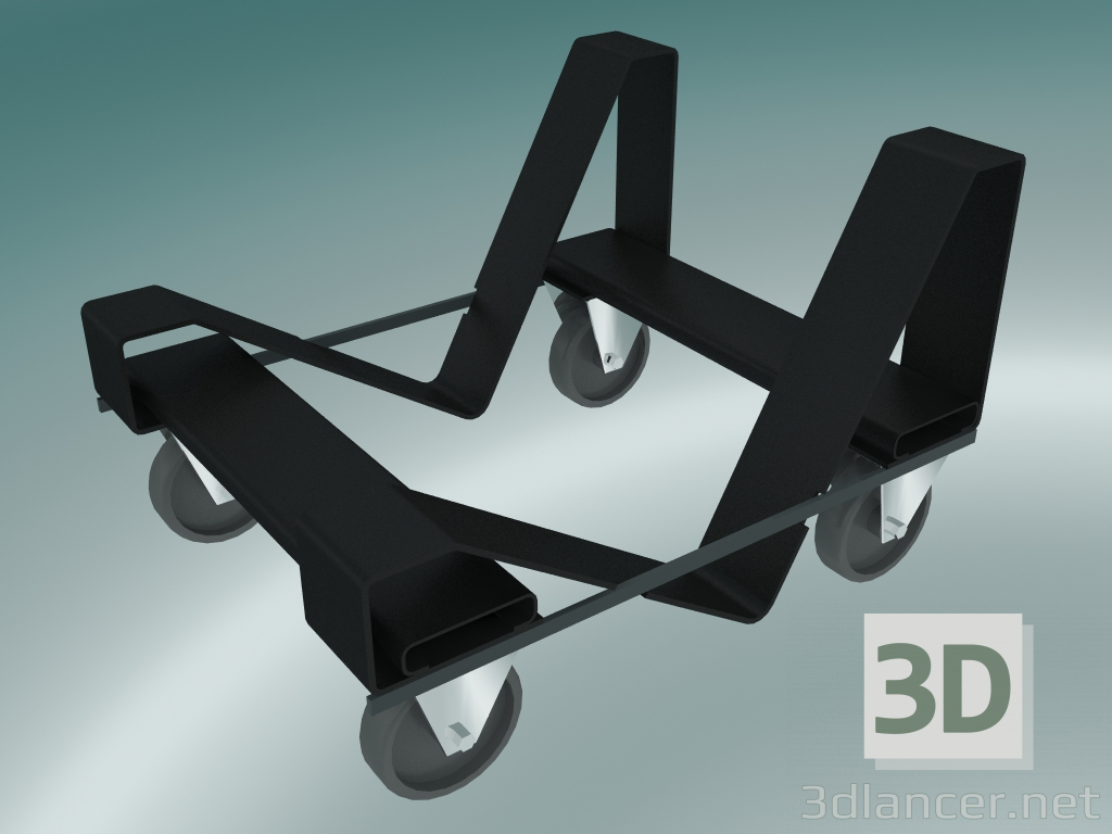 modello 3D Carrello per sedie impilabili - anteprima