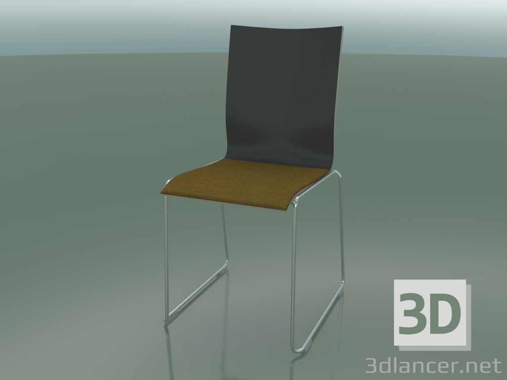 modèle 3D Chaise avec dossier haut sur piètement luge avec revêtement en tissu (108) - preview