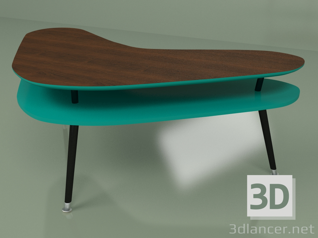 Modelo 3d Mesa de centro Boomerang (turquesa) - preview