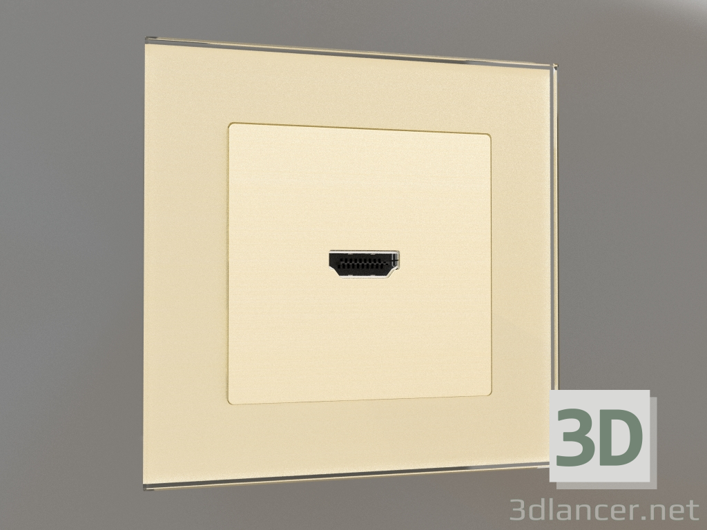 modèle 3D Prise HDMI (champagne) - preview