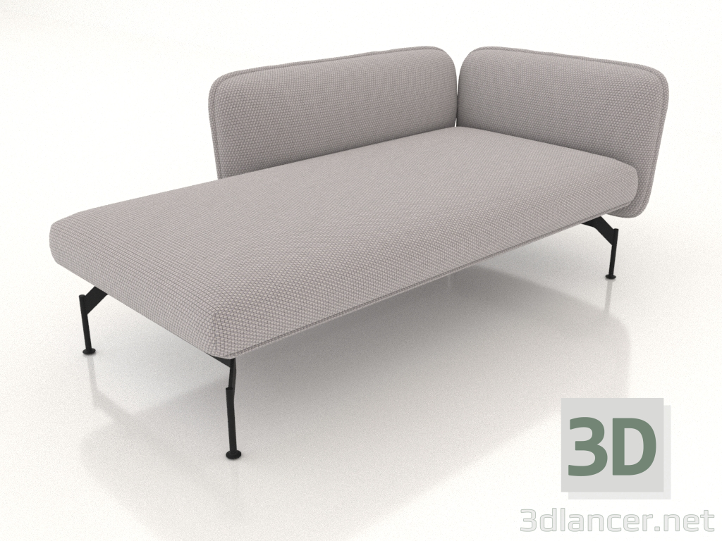 modello 3D Chaise longue con bracciolo 110 a sinistra - anteprima