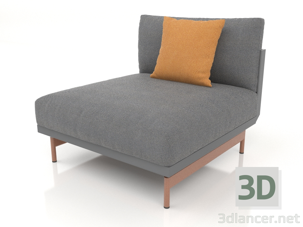 3d model Sofa module, section 3 (Anthracite) - preview