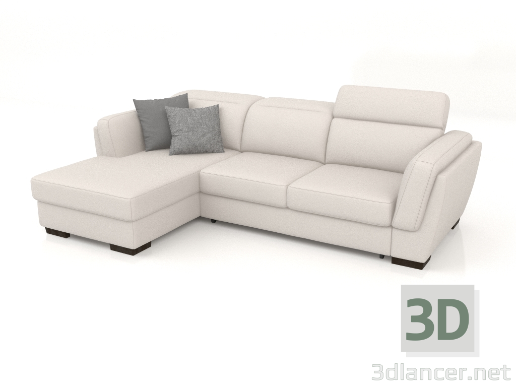 modello 3D Divano Kelly con pouf (Hercules 21) - anteprima