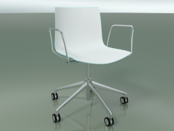 Silla 0380 (5 ruedas, con reposabrazos, LU1, polipropileno bicolor)