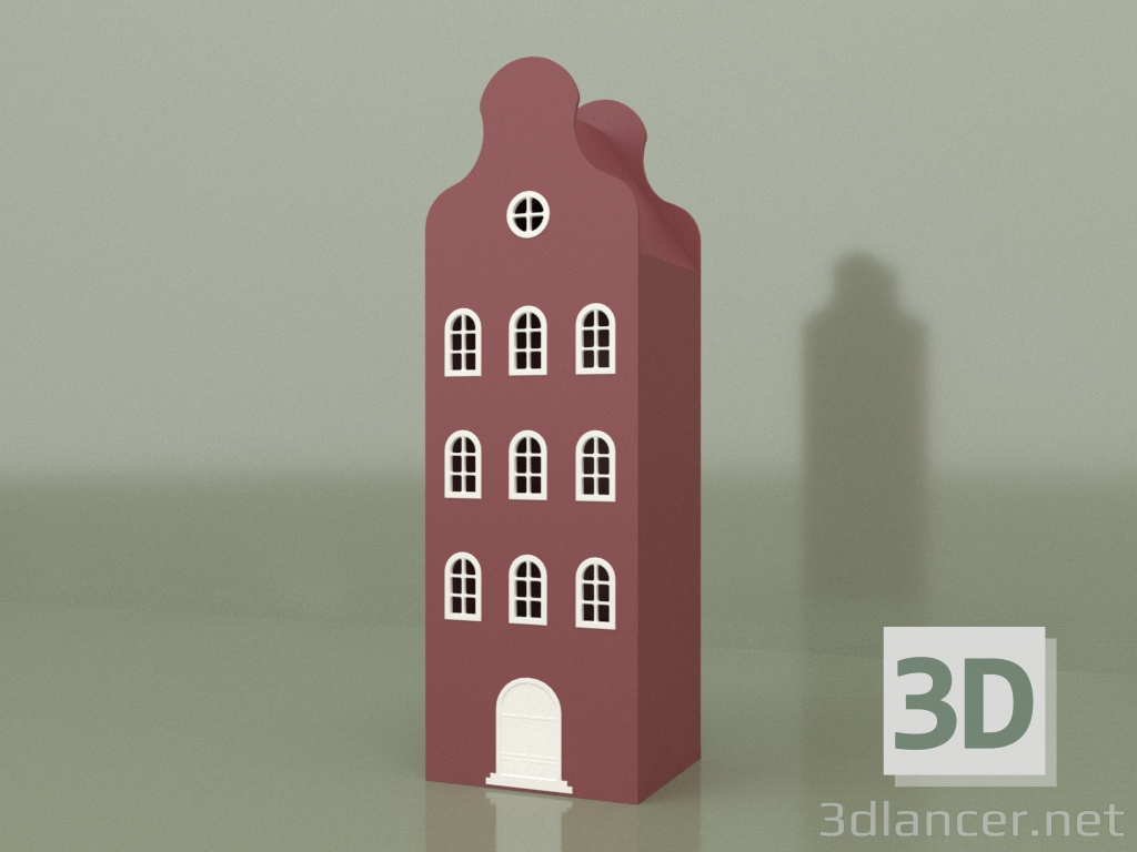 3D modeli Gardırop-lojman ASH-2 (Bordo) - önizleme