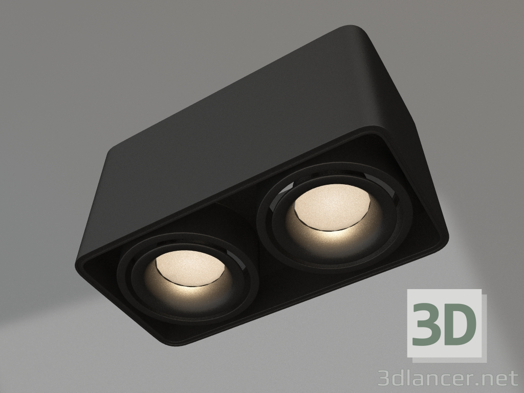 3D modeli Lamba SP-CUBUS-S195x100-2x8W Day4000 (BK, 45 derece, 230V) - önizleme