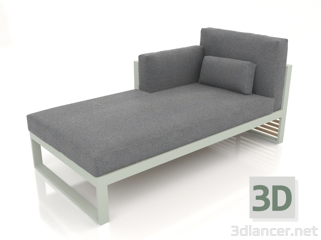 3D Modell Modulares Sofa, Abschnitt 2 links, hohe Rückenlehne (Zementgrau) - Vorschau