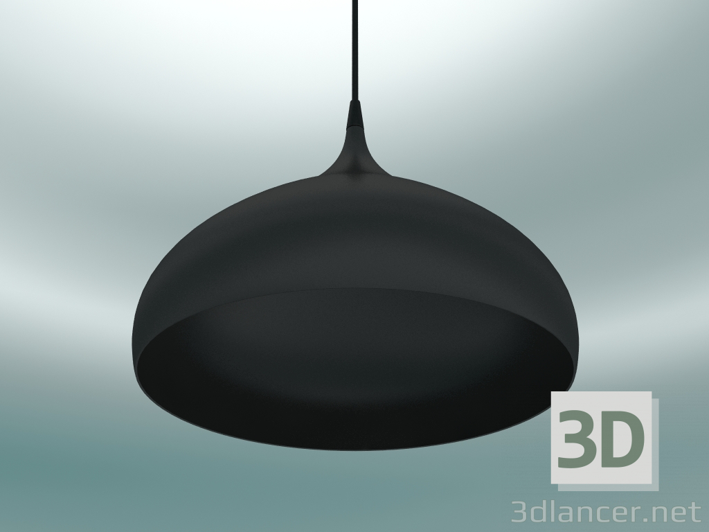 modello 3D Lampada a sospensione rotante (BH2, Ø40cm, H 34cm, Nero opaco) - anteprima