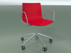 Silla 0380 (5 ruedas, con reposabrazos, LU1, polipropileno PO00104)