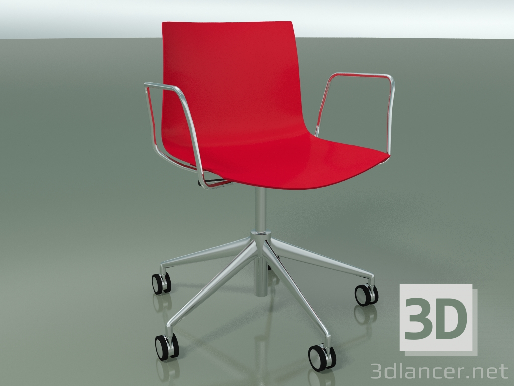 modello 3D Sedia 0380 (5 ruote, con braccioli, LU1, polipropilene PO00104) - anteprima