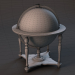 Globo terráqueo vintage sobre soporte de madera pbr Low-poly modelo 3D 3D modelo Compro - render