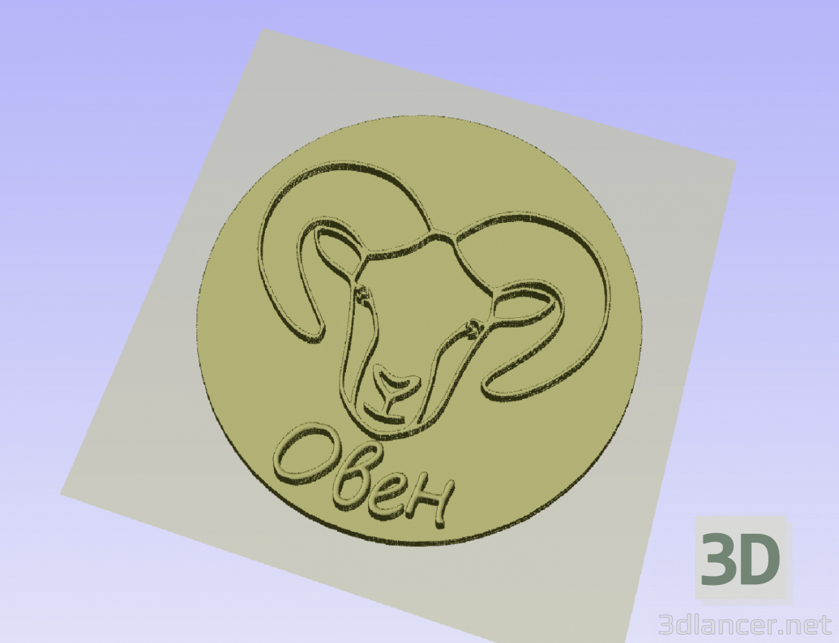 3d Aries zodiac sign model buy - render