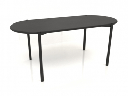 Mesa de jantar DT 08 (extremidade arredondada) (1825x819x754, madeira preta)