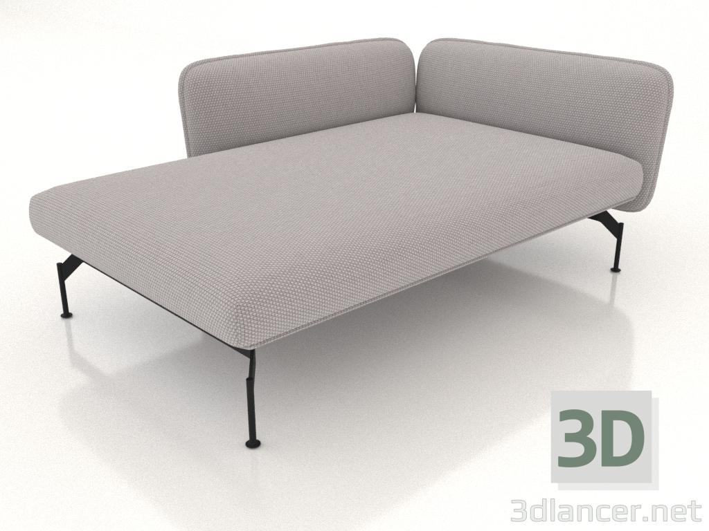 modello 3D Chaise longue 125 con bracciolo 85 a sinistra (001) - anteprima