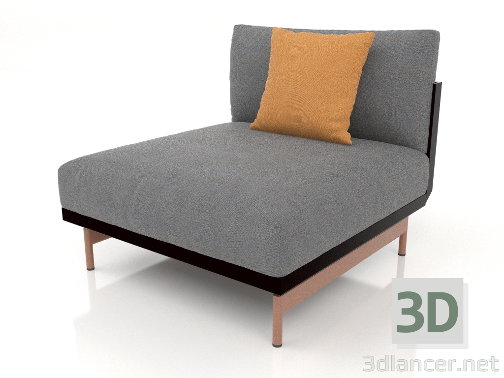 3d model Módulo sofá, sección 3 (Negro) - vista previa