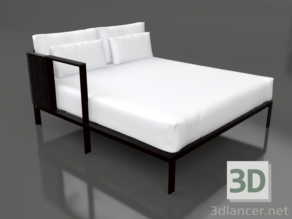 3d model Módulo de sofá XL, sección 2 derecha (Negro) - vista previa