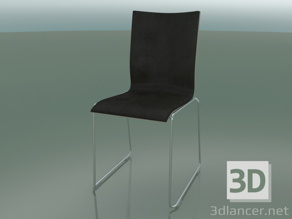 3d model Chair with high back on a sled, with leather interior upholstery (108) - preview