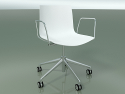 Silla 0380 (5 ruedas, con reposabrazos, LU1, polipropileno PO00101)