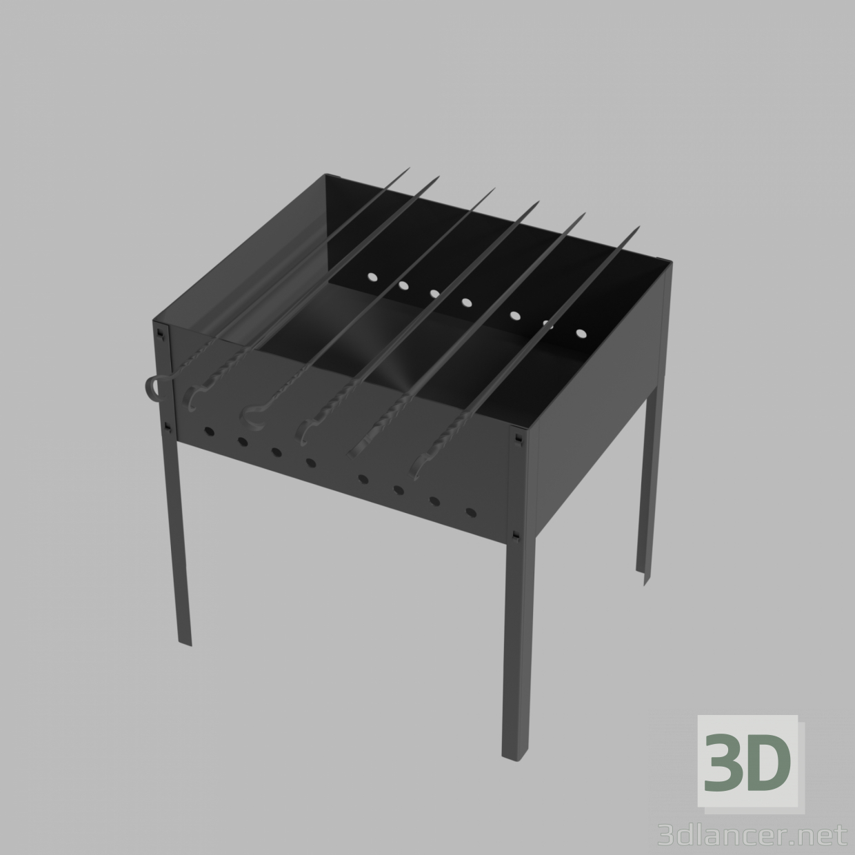 Brasero con brochetas 3D modelo Compro - render