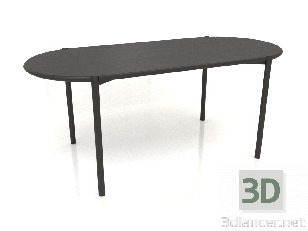 3d model Mesa de comedor DT 08 (extremo redondeado) (1825x819x754, madera marrón oscuro) - vista previa