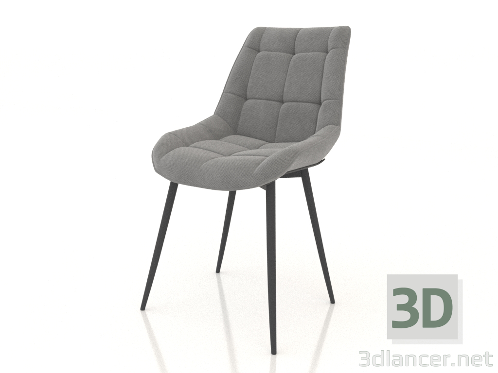 modello 3D Sedia Marisa (grigio chiaro - nero) - anteprima