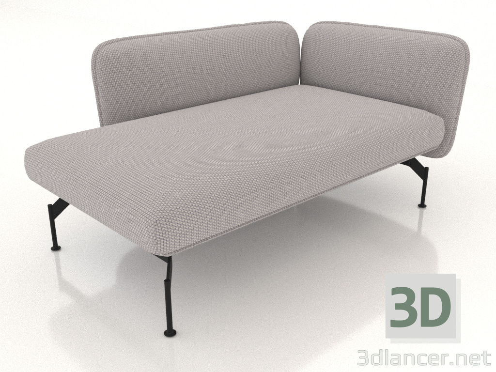 3d model Chaise longue 125 con reposabrazos 110 a la izquierda - vista previa