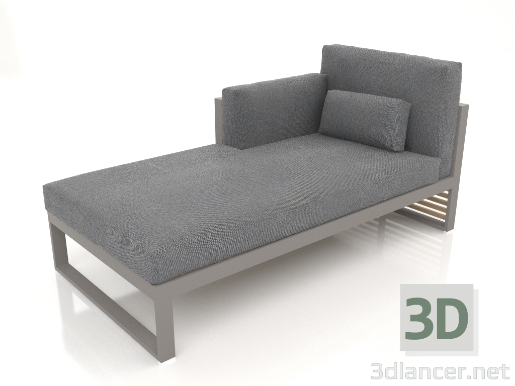 modello 3D Divano modulare, sezione 2 sinistra, schienale alto (grigio quarzo) - anteprima