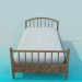 3d model Cama de madera para un niño - vista previa