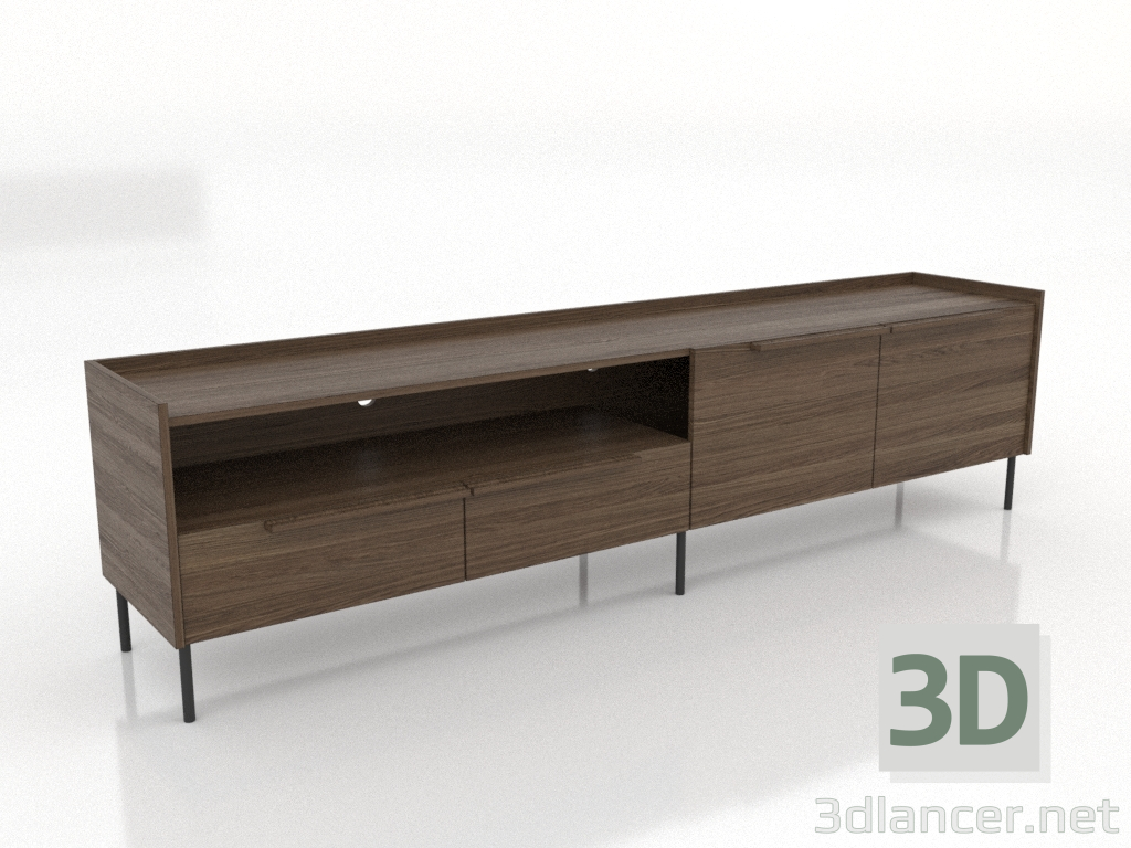 3d модель Тумба ТВ LARGE OPEN 2200 мм (освітлений попелястий горіх) – превью 3d модель Тумба ТВ LARGE OPEN 2200 мм (освітлений попелястий горіх) – превью