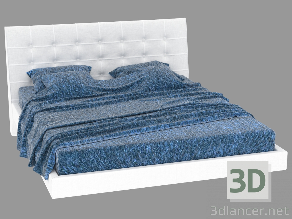 3d model Cama doble Franklyn (216x230x110h) - vista previa