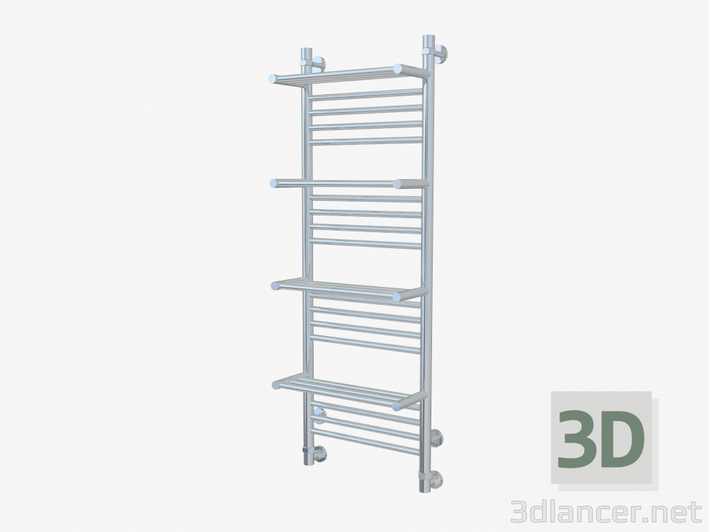 modello 3D Portasciugamani riscaldato Bohemia + 4 ripiani (1200x400) - anteprima