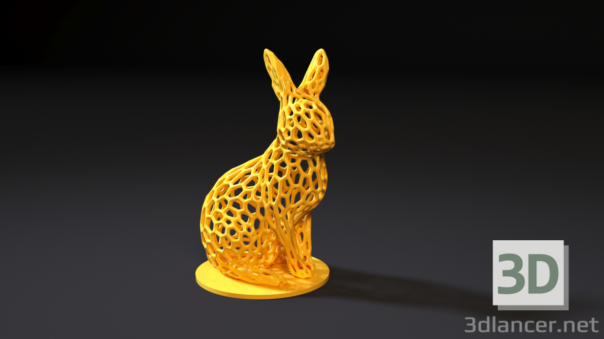 Kaninchen voronoi 3D-Modell kaufen - Rendern