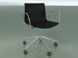 Silla 0380 (5 ruedas, con reposabrazos, LU1, polipropileno PO00109)