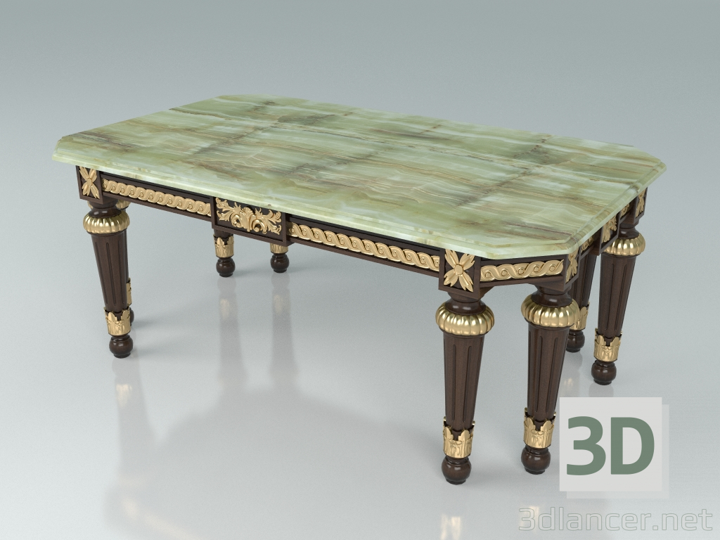 3D Modell Rechteckiger Couchtisch (Art. 14602) - Vorschau