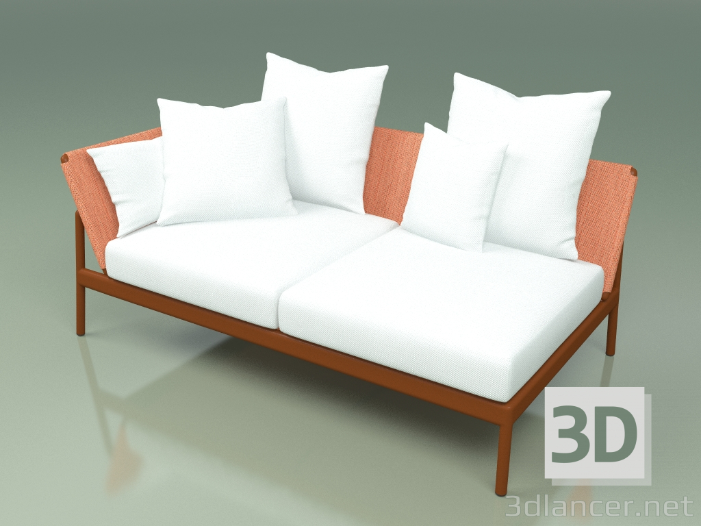 3D Modell Sofamodul rechts 004 (Metallrost, Batyline Orange) - Vorschau