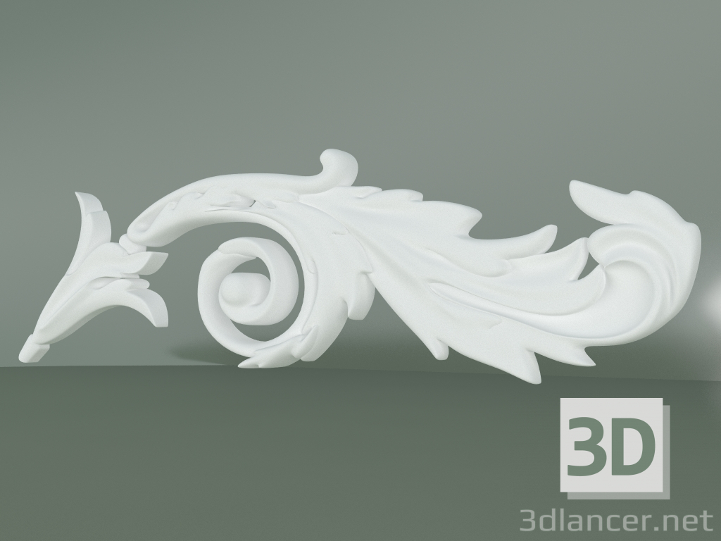 3d model Elemento decorativo de estuco ED018-4 - vista previa