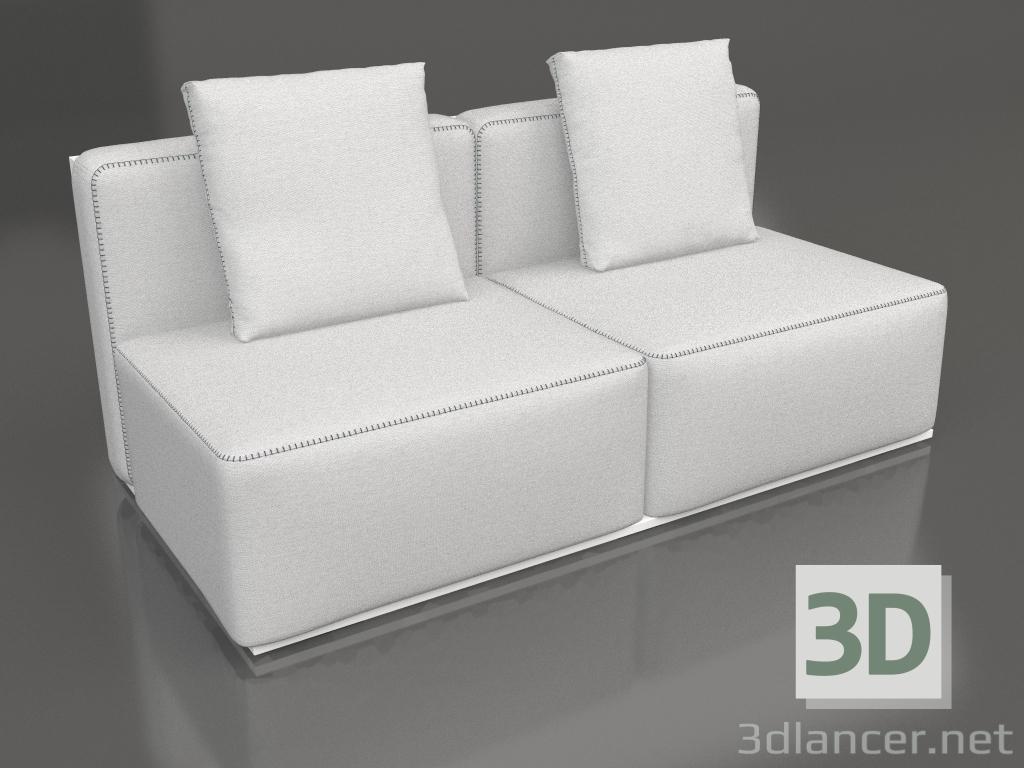 modèle 3D Module canapé, section 4 (Blanc) - preview