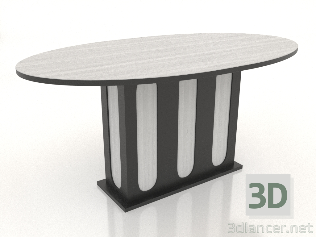 modèle 3D Table à manger OVALE 1600x900 mm (blanc RAL 9010) - preview