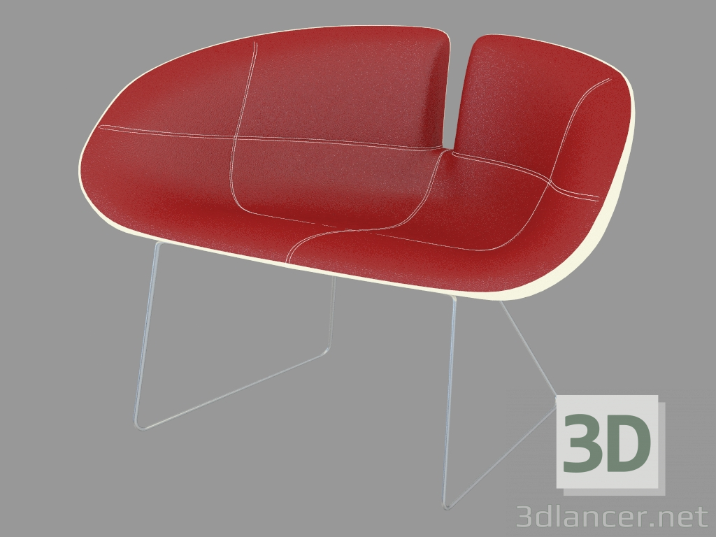 modèle 3D Fauteuil en cuir - preview