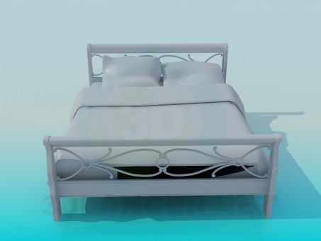3D Modell Bett - Vorschau