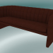 3d model Sofa triple Loafer (SC26, H 75cm, 185x65cm, Velvet 3 Maroon) - preview