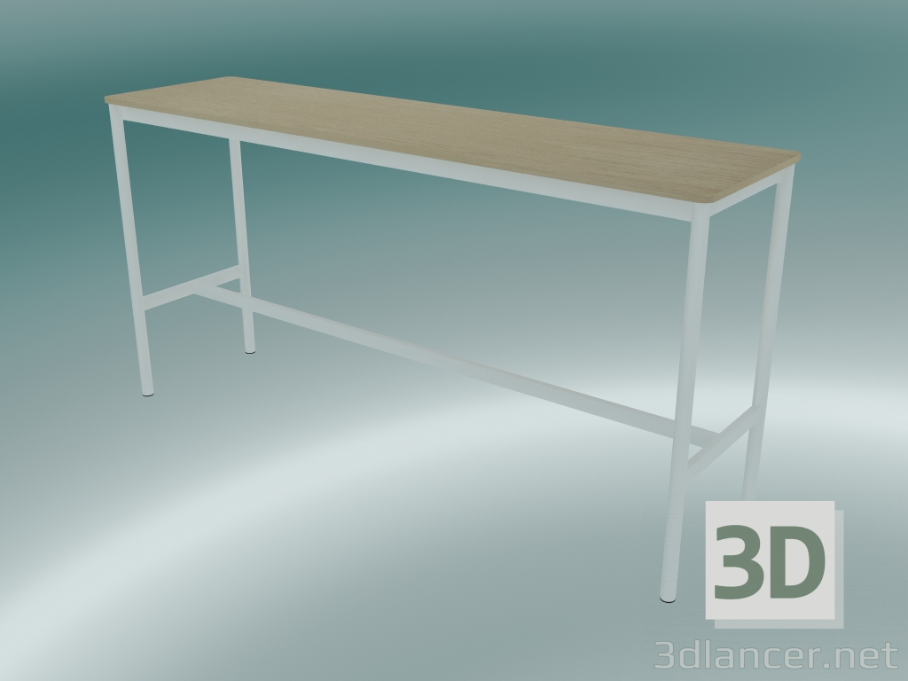 modèle 3D Table rectangulaire Base High 50x190x95 (Chêne, Blanc) - preview