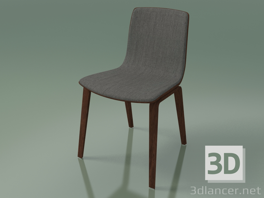 3d model Silla 3938 (4 patas de madera, moldura frontal, nogal) - vista previa