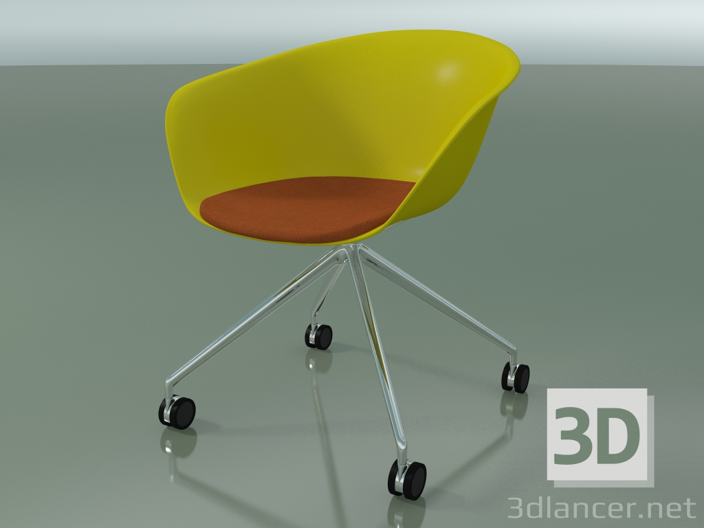 3d model Chair 4227 (4 castors, with seat cushion, PP0002) - preview