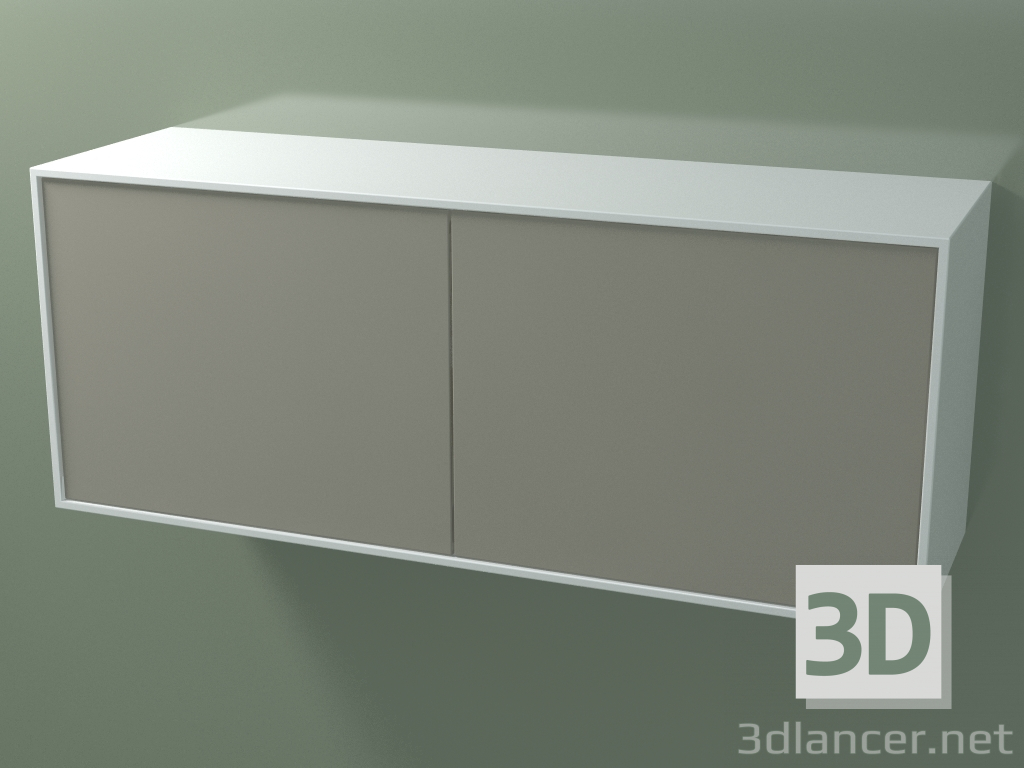 3D Modell Doppelbox (8AUEBA03, Gletscherweiß C01, HPL P04, L 120, P 36, H 48 cm) - Vorschau