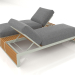 3d model Double bed for relaxation with an aluminum frame made of artificial wood (Cement gray) - preview